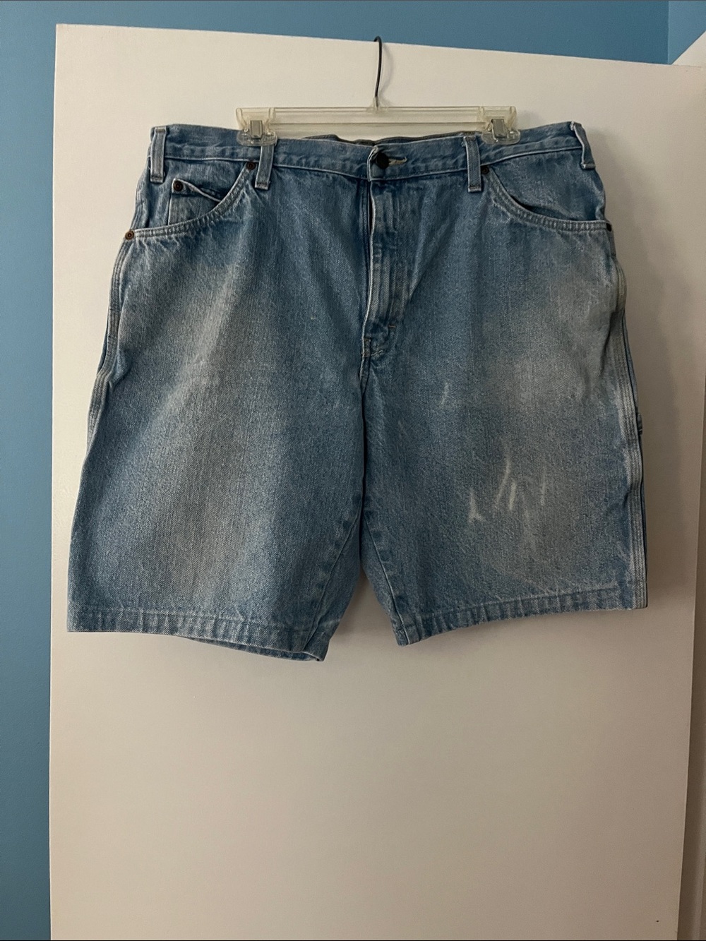 Dickies Relaxed Fit Denim Carpenter Shorts Blue